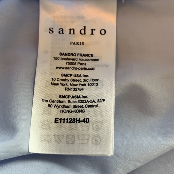 NWT Sandro Puff Sleeve Poplin Blouse- Size 3 - Picture 4 of 10